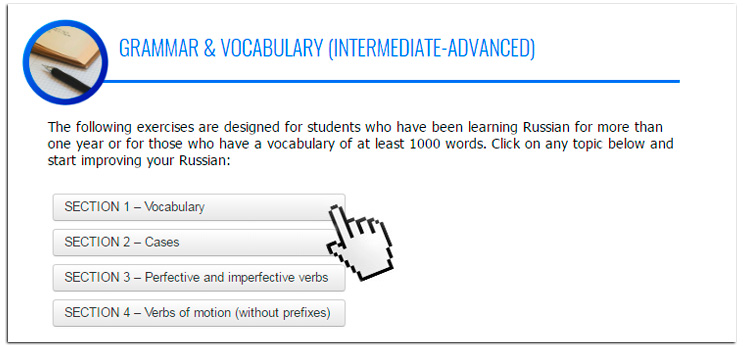 Aprende Ruso con los ejercicios online de Redkalinka