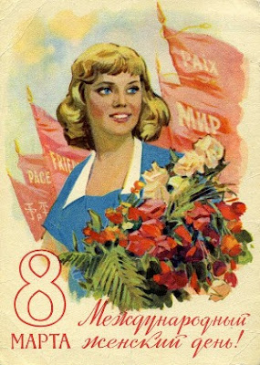 cartel soviético del 8 de marzo